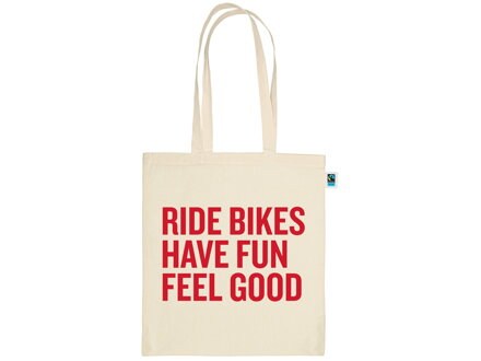 Torba Trek Ride Bikes Have Fun Feel Good Tote Bag - Tan/Rdeča